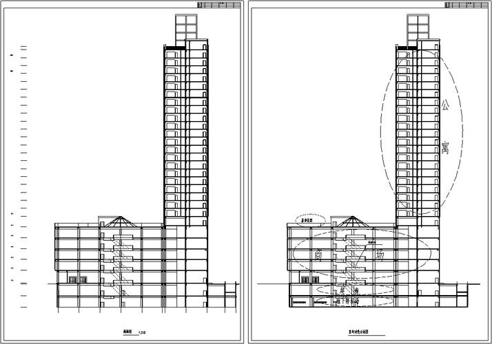 [分享]3套商住综合楼建筑设计施工图cad